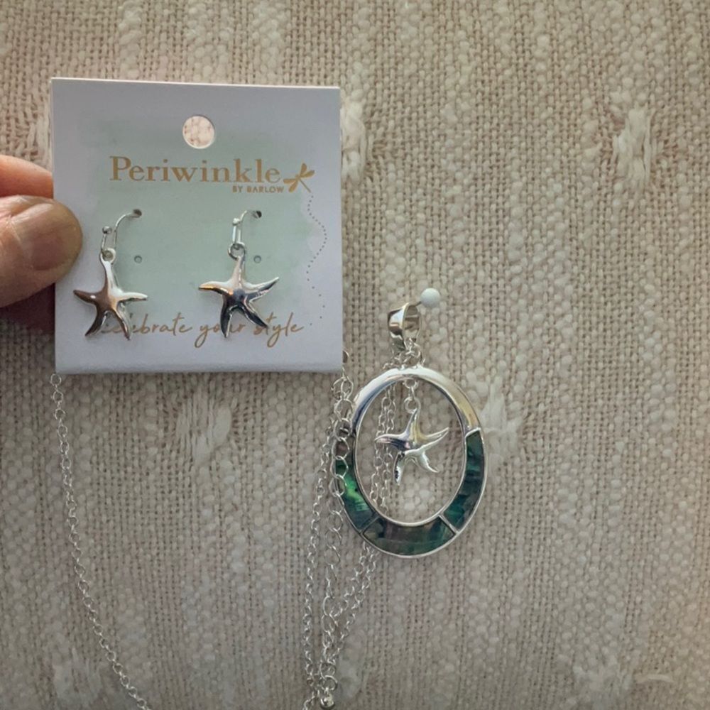 0416 Earrings and Starfish Necklace Set